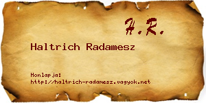 Haltrich Radamesz névjegykártya